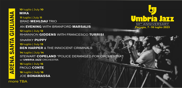Al momento stai visualizzando Umbria Jazz 7/7/2023 al 16/7/2023
